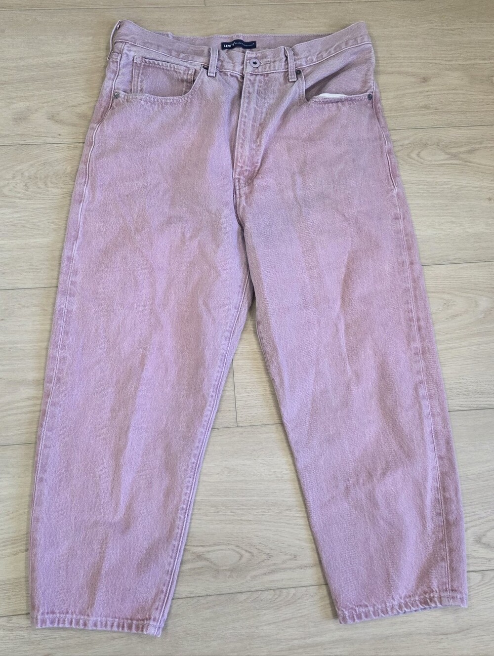 Levi's Womens Barrel Crop Lavender Pinl Denim Jeans Size 30